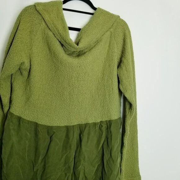 CMC Color Me Cotton NWT Sweater Tunic Top Cowl Neck Multimedia Green Lagenlook M - Picture 11 of 11